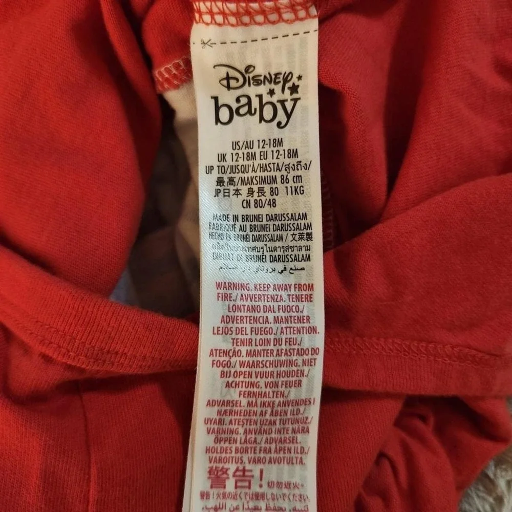 Disney Baby Minnie Mouse Paris Striped Ruffle Dress One Piece 12-18‎ Months